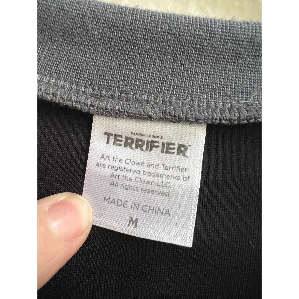 Terrifier Art the‎ Clown Hockey Jersey Spirit Halloween Grey Black, Kids Size M